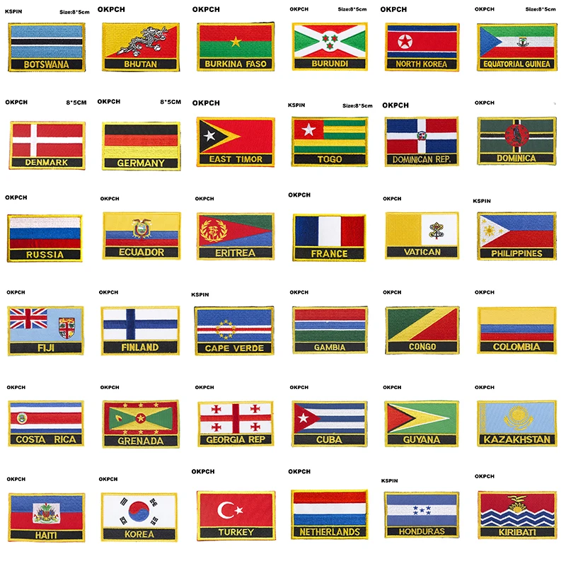 Botswana Bhutan North Korea Germany Dominican Rep. France Philippines Colombia cuba National Flag Flag Embroidery Patch Badge
Botswana Bhutan North Korea Germany Dominican Rep. France Philippines Colombia cuba National Flag Flag Embroidery Patch Badge