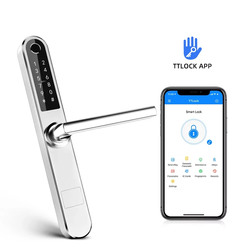 Умный дверной замок Liliwise Tuya TTLOCK BLE с Wi-Fi, тонкий алюминиевый дверной замок со сканером отпечатков пальцев для узких профильных дверей из НПВХ, деревянные двери
Умный дверной замок Liliwise Tuya TTLOCK BLE с Wi-Fi, тонкий алюминиевый дверной замок со сканером отпечатков пальцев для узких профильных дверей из НПВХ, деревянные двери
