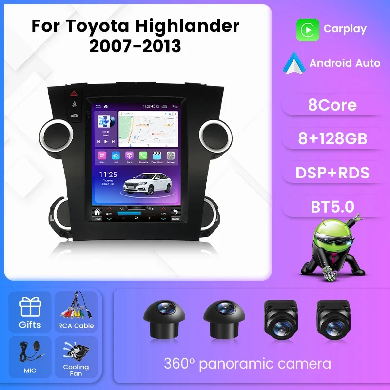 Tesla Style Screen For Toyota Highlander 2 XU40 2007 - 2013 Car Radio Multimedia Player GPS Navigaiton Carplay Android Auto DSP
Tesla Style Screen For Toyota Highlander 2 XU40 2007 - 2013 Car Radio Multimedia Player GPS Navigaiton Carplay Android Auto DSP