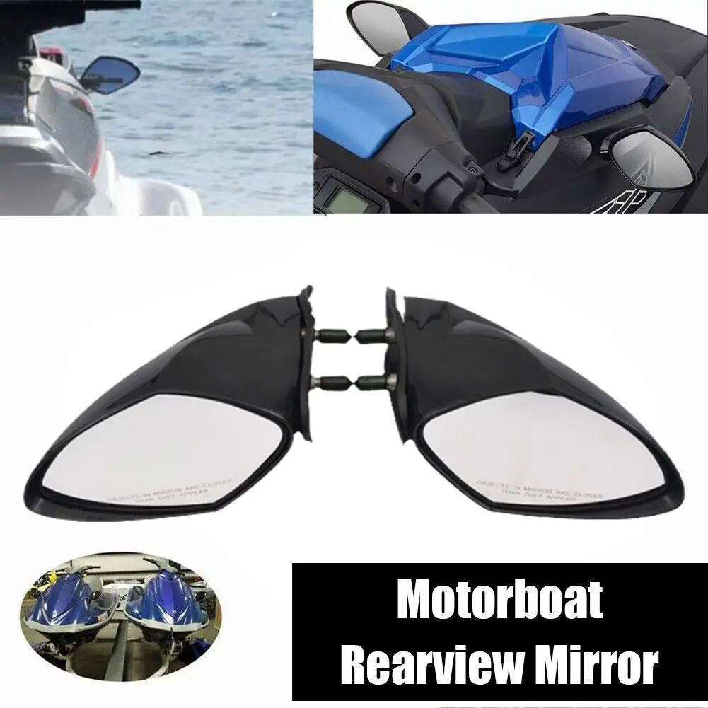 

Motorboat Rearview Mirrors Side Mirror Black ABS For Yamaha WaveRunner VX110 VX1100 Deluxe Cruiser Sport EX VXS Engine Hatc X3B6