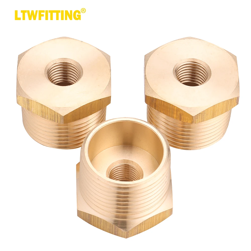 

LTWFITTING Brass Pipe Hex Bushing Reducer Fittings 1 Inch Male x 1/4 Inch Female NPT Fuel(Pack of 3)