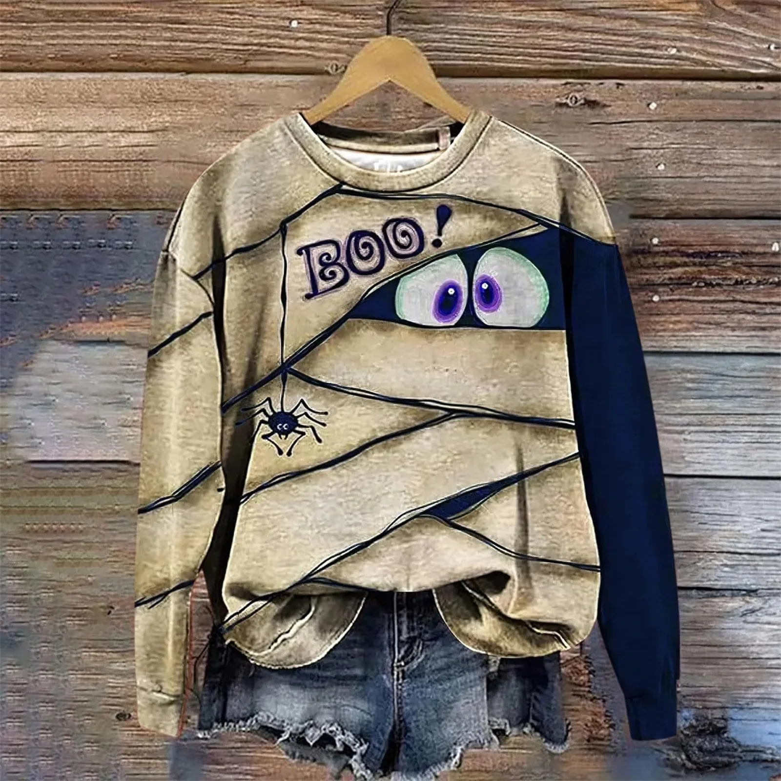 Women Crewneck T Shirt Halloween Casual Peeping Eyes Color Block Long Sleeve Tunic Tops Sweatshirt Funny Autumn Ladies Clothing
Women Crewneck T Shirt Halloween Casual Peeping Eyes Color Block Long Sleeve Tunic Tops Sweatshirt Funny Autumn Ladies Clothing