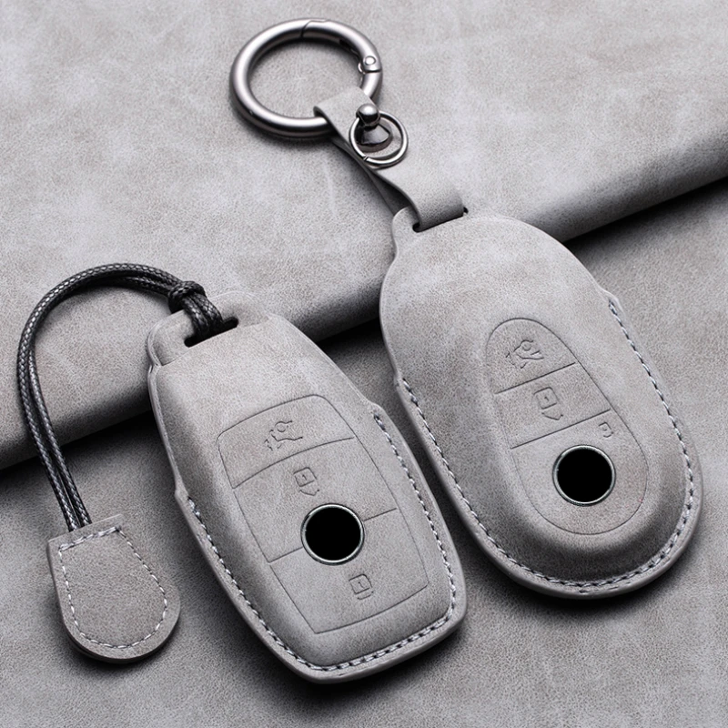 

Leather Car Key Case Cover Fob Shell For Mercedes Benz A-B-C-M-CLA-CLS-E-G-GLB-GLC-GLE-R-SL Class AMG EQS EQC GLA W204 W211