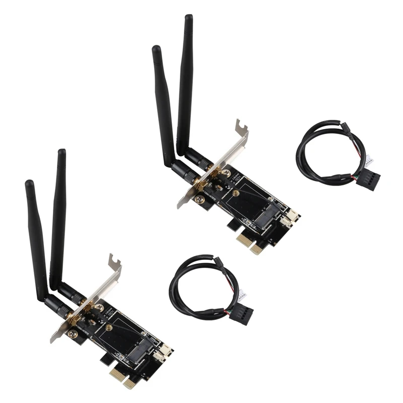 2X PCI-E X1 To M.2 NGFF E-Key Wifi Wireless Network Adapter Converter Card With Bluetooth For Desktop PC
2X PCI-E X1 To M.2 NGFF E-Key Wifi Wireless Network Adapter Converter Card With Bluetooth For Desktop PC