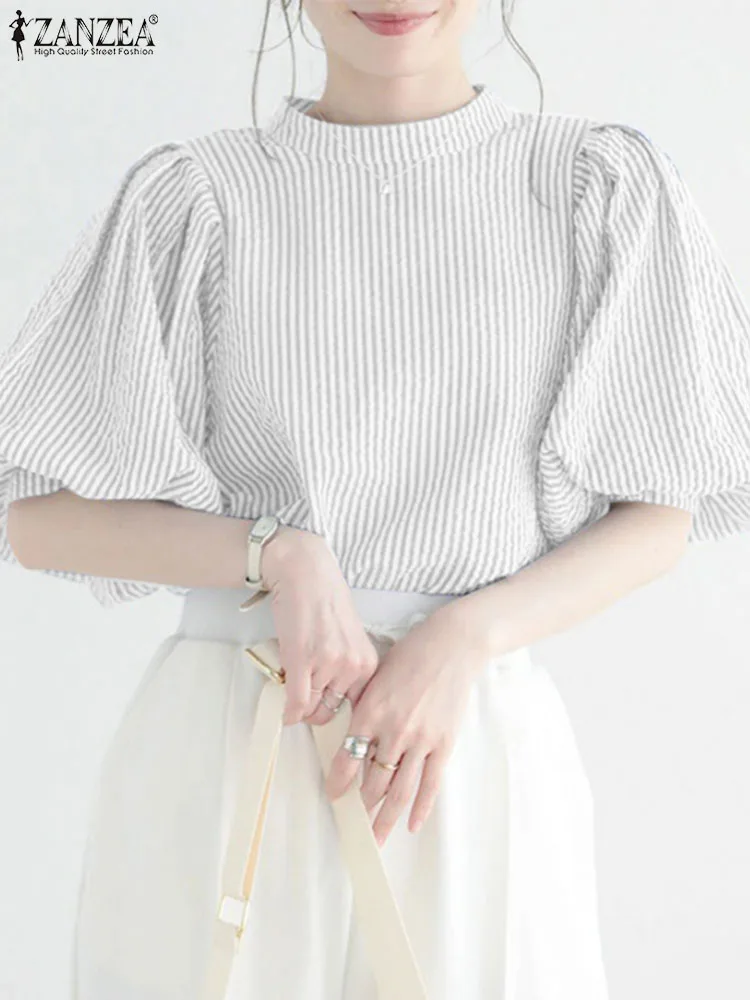 Women Fashion Striped Blouse ZANZEA Autumn Elegant Tunic Tops Casual O Neck 3/4 Sleeve Work Shirt Female Holiday Blusas Mujer
Women Fashion Striped Blouse ZANZEA Autumn Elegant Tunic Tops Casual O Neck 3/4 Sleeve Work Shirt Female Holiday Blusas Mujer
