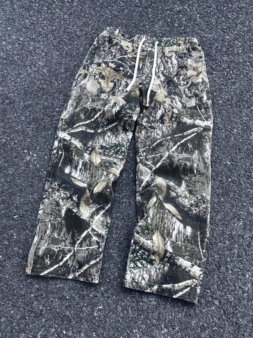 

2024 New Leaf Camouflage Functional Tactical Functional Pants Men Women Best Quality Jogger Drawstring Sweatpants Trousers