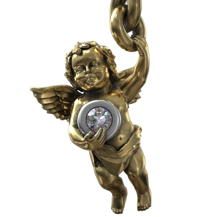 2.8g 3D Cupid Angel Diamond Bezel Charm CZ Gold Pendant 925 Solid Sterling Silver
2.8g 3D Cupid Angel Diamond Bezel Charm CZ Gold Pendant 925 Solid Sterling Silver