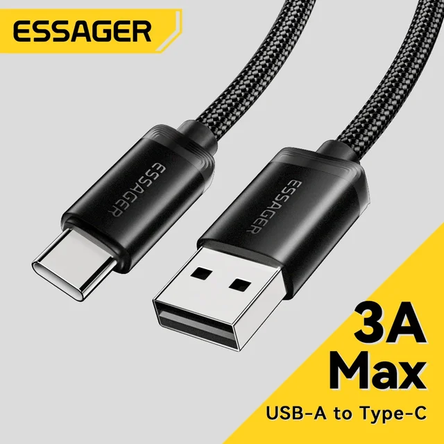 Essager 3A USB Type C Câble pour Iphone 15 plus Huawei Mate60 P60 Charge Rapide Fil USB-C Chargeur Données rette Pour Xiaomi Samsung 1