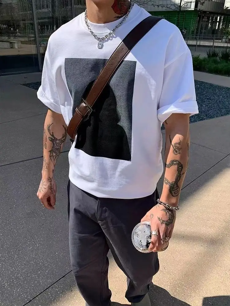 New heavyweight fashion brand high street silhouette printed round neck short-sleeved T-shirt men's loose retro y2k tops ins
New heavyweight fashion brand high street silhouette printed round neck short-sleeved T-shirt men's loose retro y2k tops ins