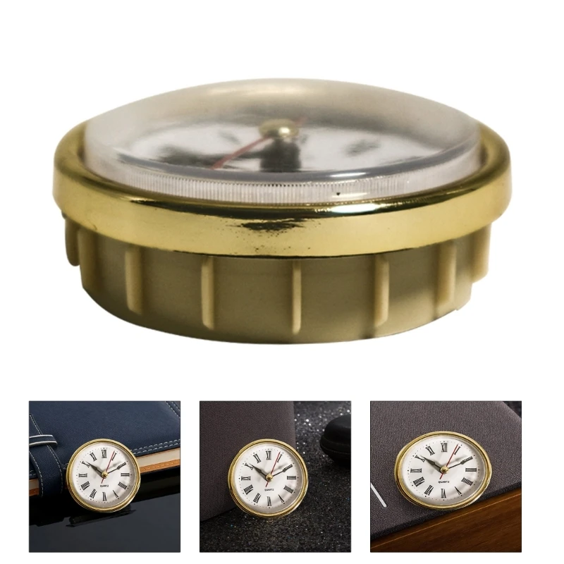 

65mm Clock Insert with Roman Numeral Quartzs Movement Gold Trim Roman Numeral Round Clocks DIY Crafts Accessories Home DropShip