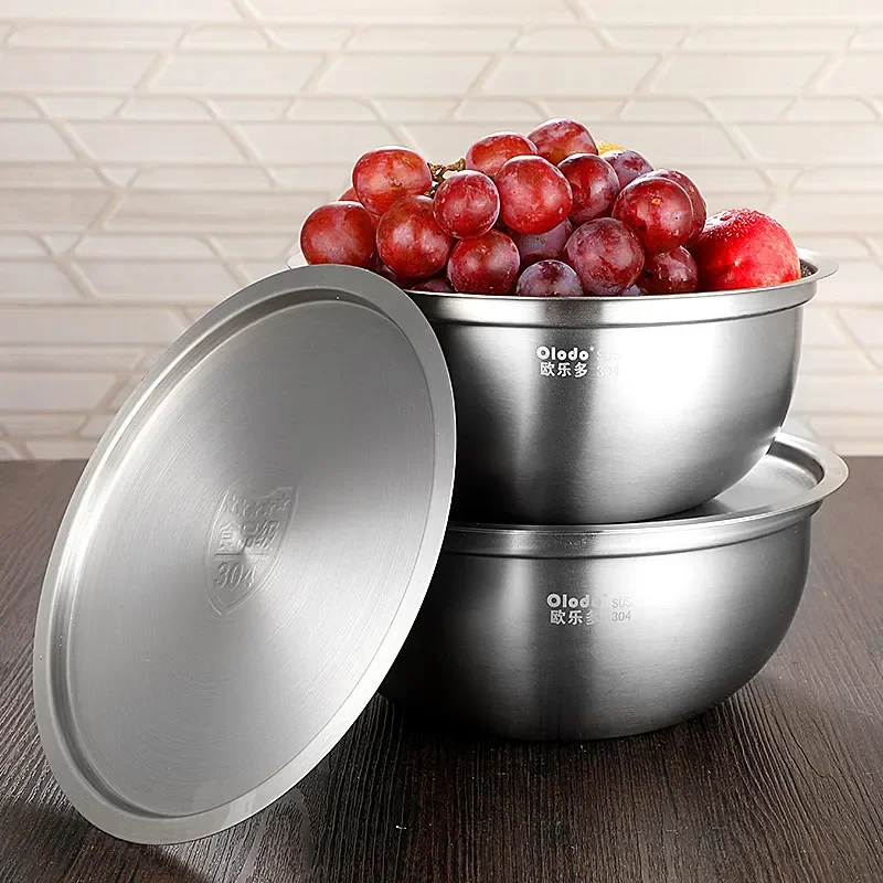 Bason 304 Stainless Steel with Lid Egg Pots Large Household Thickened Deepening round Soup Bowl Dough Basin
Bason 304 Stainless Steel with Lid Egg Pots Large Household Thickened Deepening round Soup Bowl Dough Basin