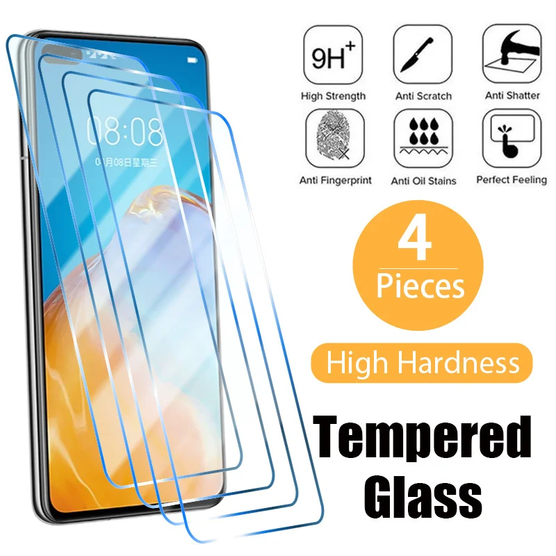 

4PCS Protective Glass For Huawei P30 P20 P40 Lite P50 Screen Protector on Huawei Mate 30 20 Y9 Prime P Smart 2019 Y8p Y7p glass