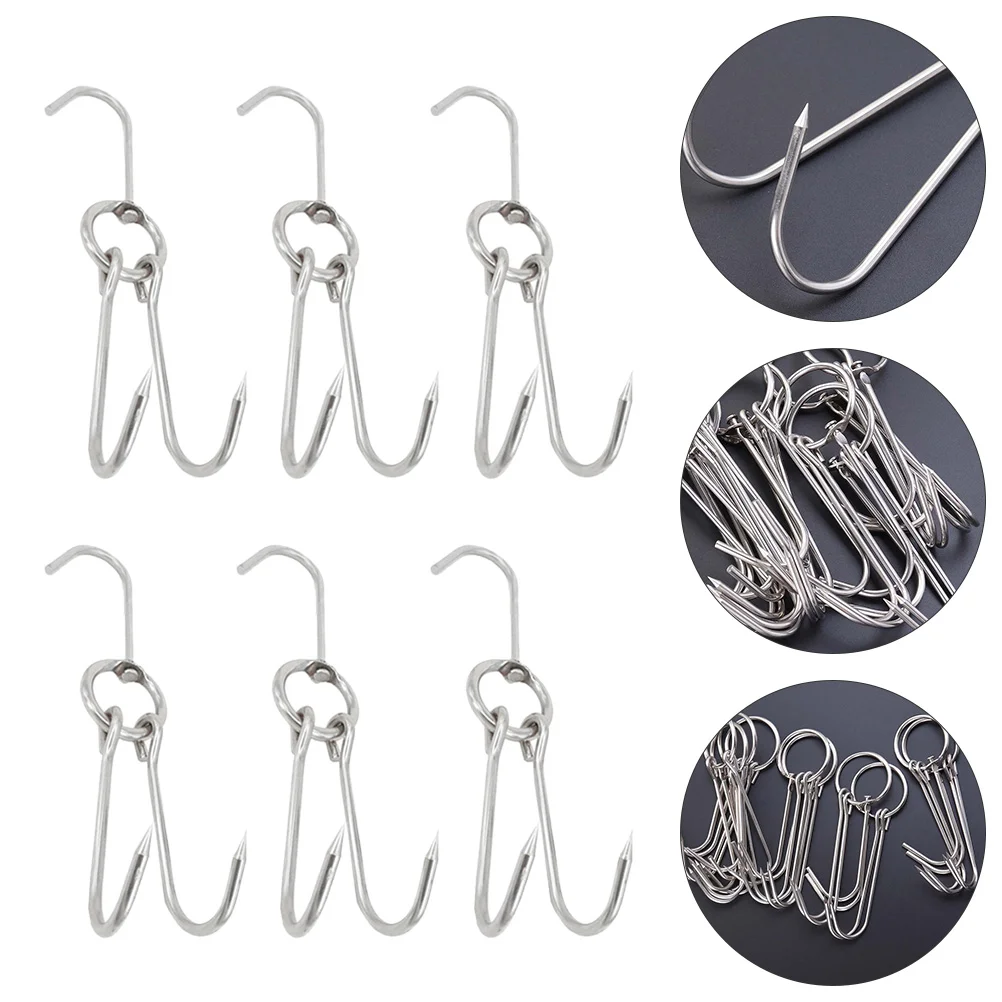 10pcs Meat Double Hook, Stainless Steel Meat Hooks Butcher Hanging Hooks for Bacon Ham Roast
10pcs Meat Double Hook, Stainless Steel Meat Hooks Butcher Hanging Hooks for Bacon Ham Roast