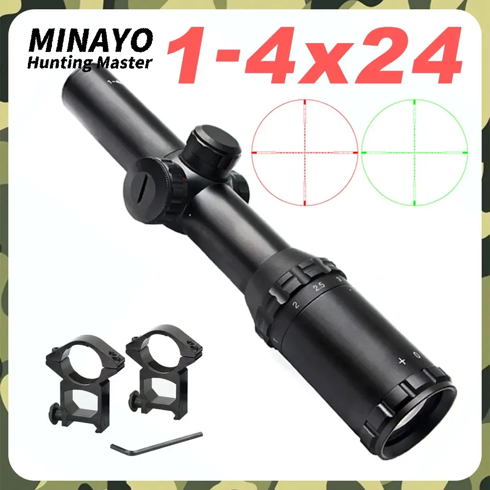 1-4X24 Tactical Rifle Optics Scope with Red&Green Illuminated Reticle Hunting Target Shooting Sights for 11mm/20mm Rail Mount
1-4X24 Tactical Rifle Optics Scope with Red&Green Illuminated Reticle Hunting Target Shooting Sights for 11mm/20mm Rail Mount