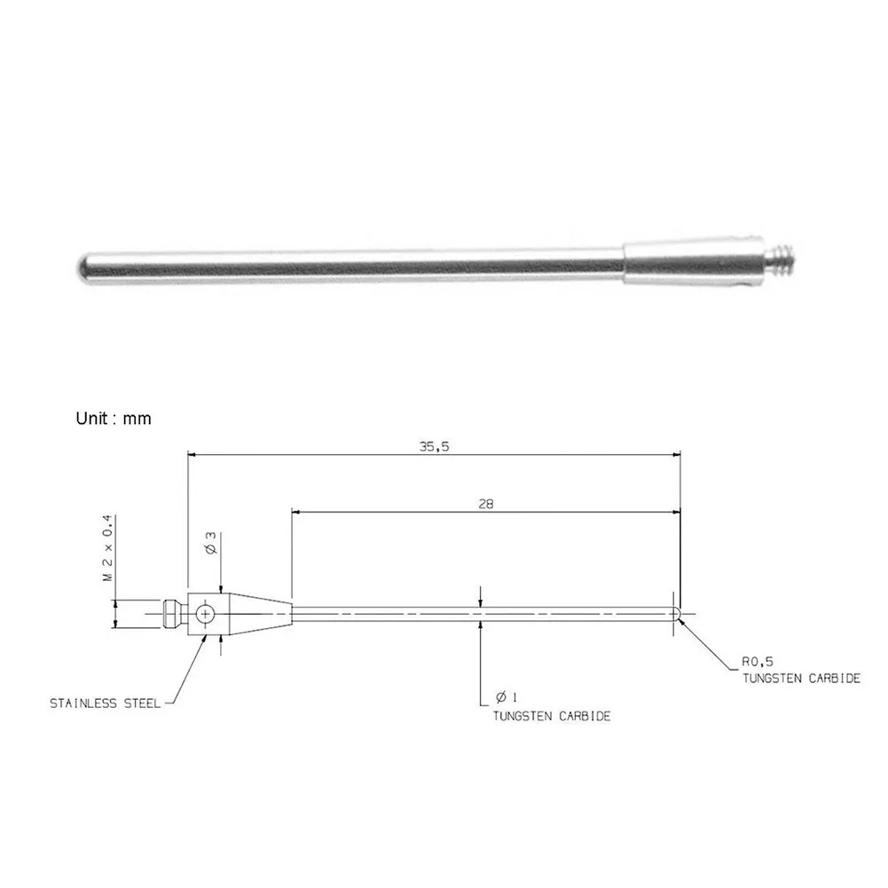 Stylus Contact Probe Touch Probe Tungsten Steel 35.5mm A-5003-1218 CMM CMM Stylus Cylindrical Length M2 1 Pcs 1.0mm
Stylus Contact Probe Touch Probe Tungsten Steel 35.5mm A-5003-1218 CMM CMM Stylus Cylindrical Length M2 1 Pcs 1.0mm