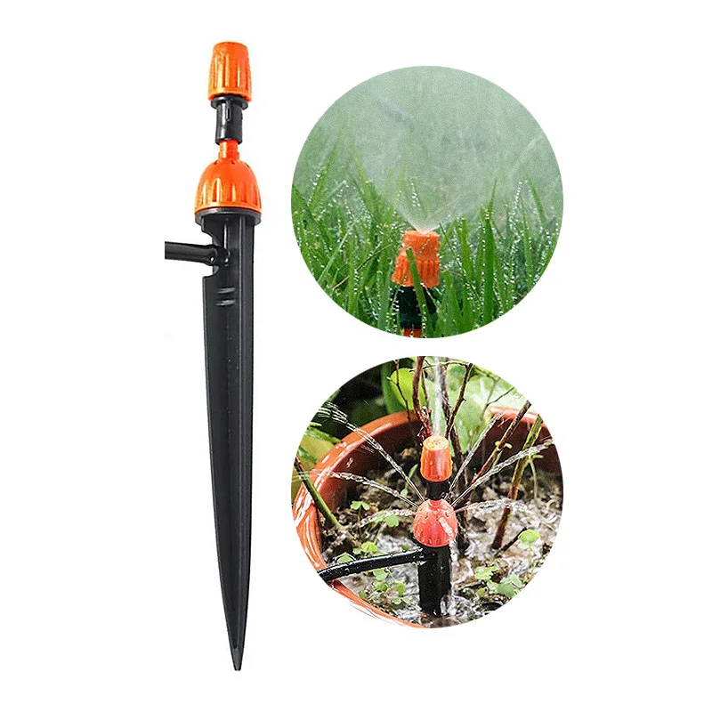 

Drip Irrigation Adjustable Drip Spray Integrated Ground Insertion Pole Orange Atomization Sprinkler Garden Watering Device