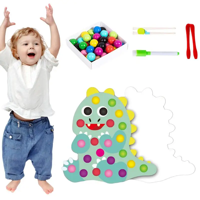 Wooden Board Bead Game Cartoon Animal Shape Montessori Color Classification Stacked Educational Training Clip Beads Puzzle Toys 
Wooden Board Bead Game Cartoon Animal Shape Montessori Color Classification Stacked Educational Training Clip Beads Puzzle Toys