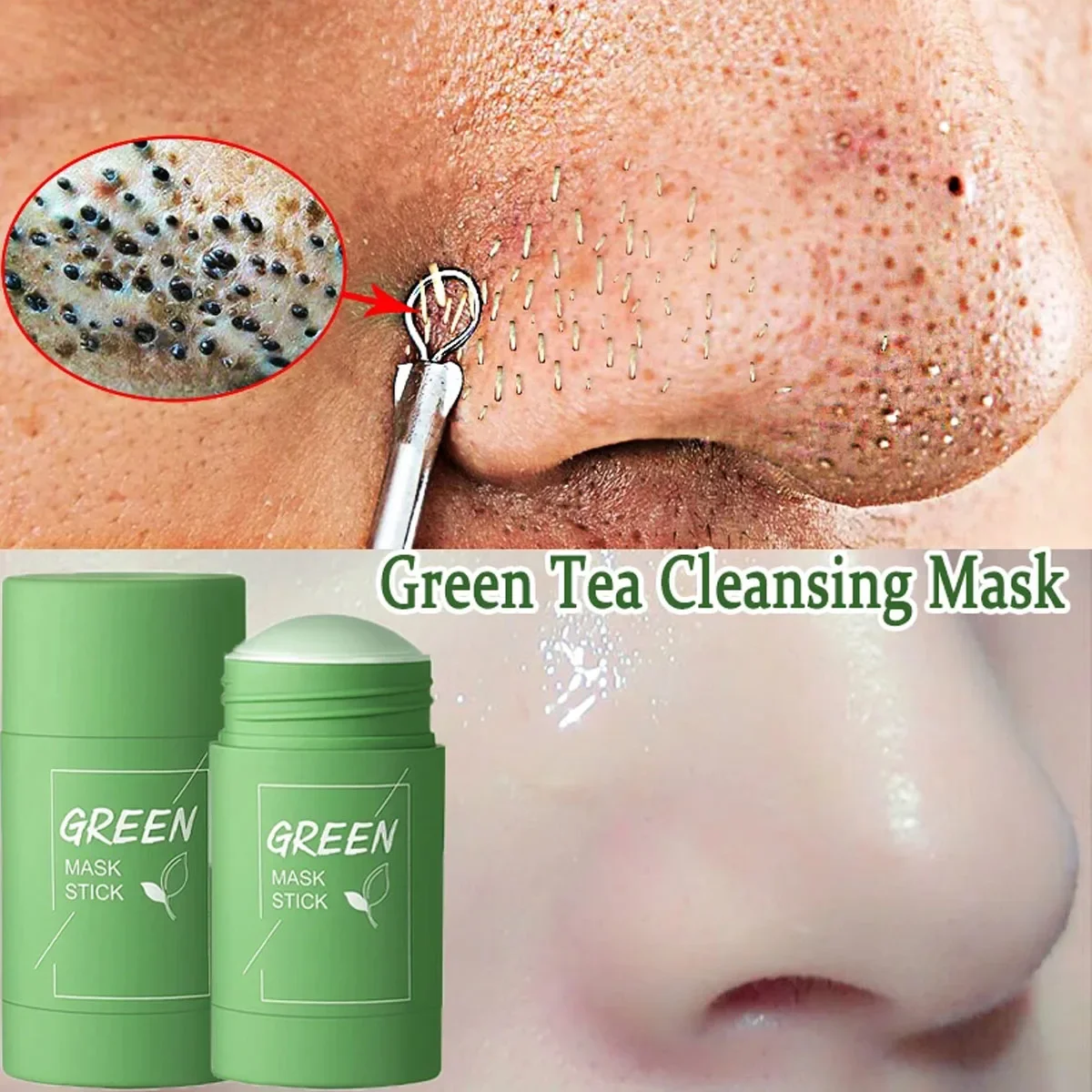 

Fast Remove Blackhead Green Tea Solid Mask Clean Stick Mask Facial Dispel Acne Blemish Shrink Pores Korean Skin Care Multipack