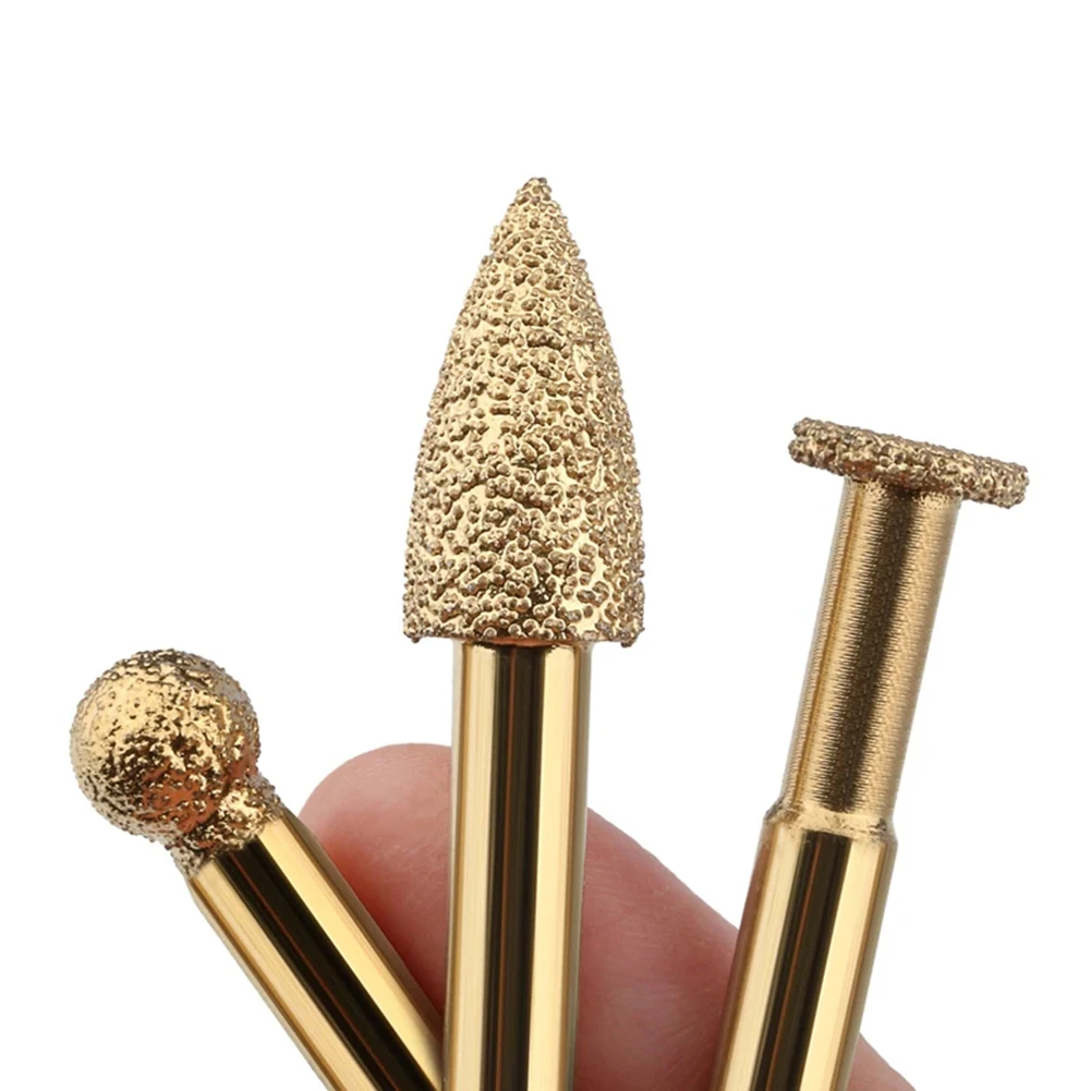 6mm Shank Vacuum Brazed Diamond Burr Head Grinding Rotary File For Stone Steel Glass, Jade, Marble And Other Materials
6mm Shank Vacuum Brazed Diamond Burr Head Grinding Rotary File For Stone Steel Glass, Jade, Marble And Other Materials