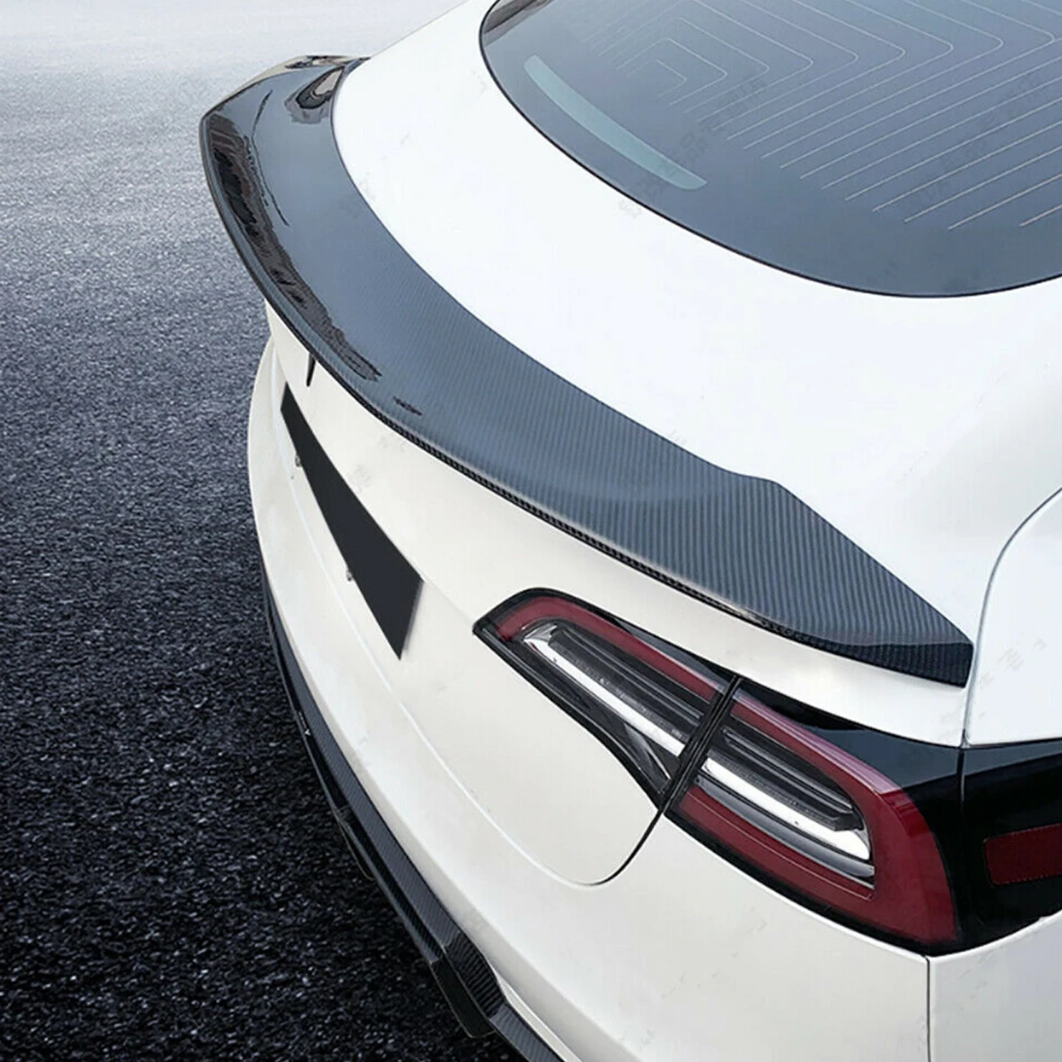 Rear Lip Spoiler For 2017-2022 Tesla Model 3 V Style Ducktail Spoiler Rear Trunk Spoiler Wings Golss Black & Carbon Fiber Look Rear Lip Spoiler For 2017-2022 Tesla Model 3 V Style Ducktail Spoiler Rear Trunk Spoiler Wings Golss Black & Carbon Fiber Look
