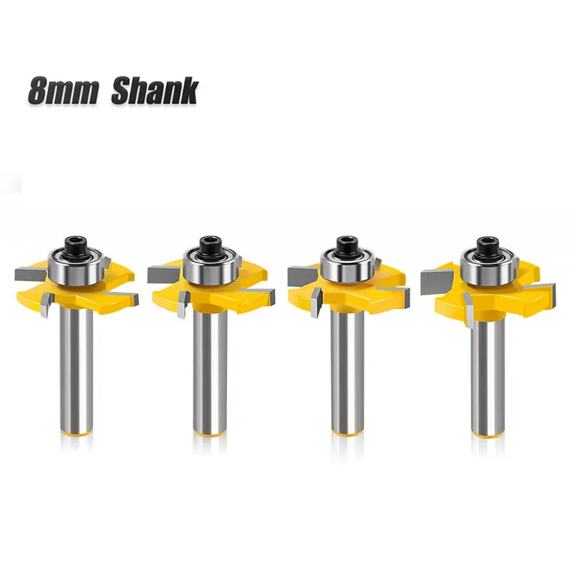 

1Pcs 8mm Shank With Bearing T-Sloting Wood Slotting Router Bit Carbide Cutter Head Woodworking Milling Cutter