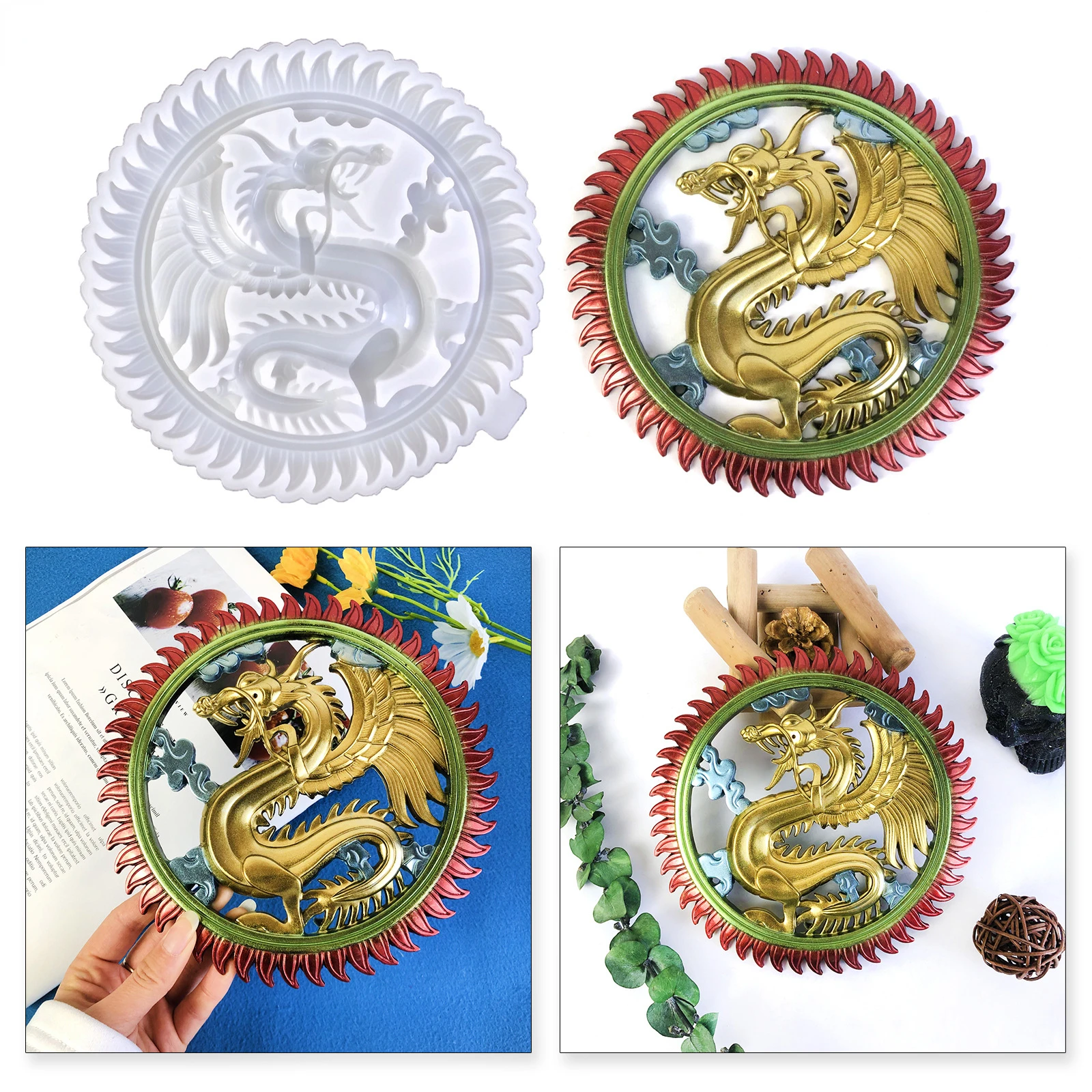 Sunflower Dragon Pendant Silicone Mold Diy Resin Wall Hanging Decorative Entryway Wall Hanging Fire Dragon Pendant Resin Molds
Sunflower Dragon Pendant Silicone Mold Diy Resin Wall Hanging Decorative Entryway Wall Hanging Fire Dragon Pendant Resin Molds