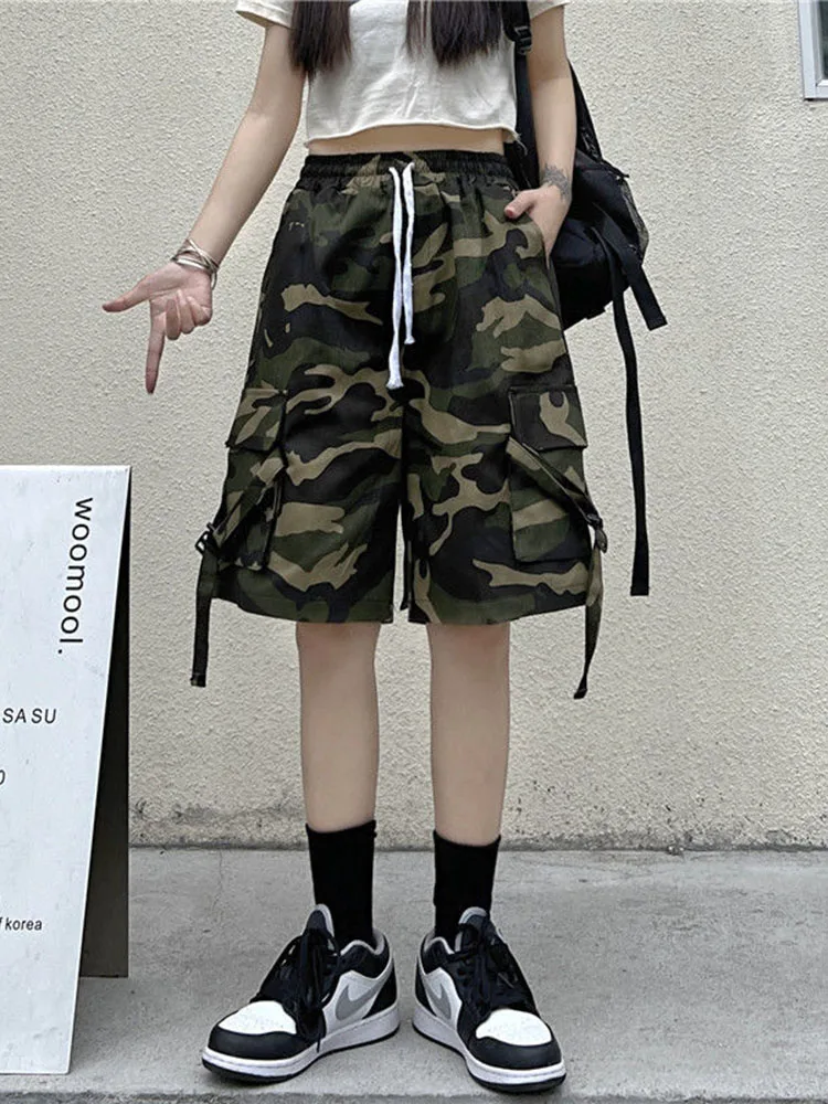 Zoki Harajuku Pure Cotton Camouflage Cargo Shorts Women Streetwear Fashion High Waist Hip Hop Casual Shorts Summer Bf Shorts New
Zoki Harajuku Pure Cotton Camouflage Cargo Shorts Women Streetwear Fashion High Waist Hip Hop Casual Shorts Summer Bf Shorts New