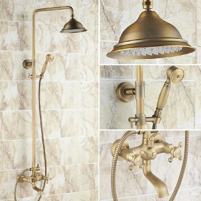 8.2 inch Rain Shower Head Vintage Brass Bathroom Rainfall/Handheld Shower Faucet Set Bath Tub Hot And Cold Water Taps Kit 2rs123
8.2 inch Rain Shower Head Vintage Brass Bathroom Rainfall/Handheld Shower Faucet Set Bath Tub Hot And Cold Water Taps Kit 2rs123