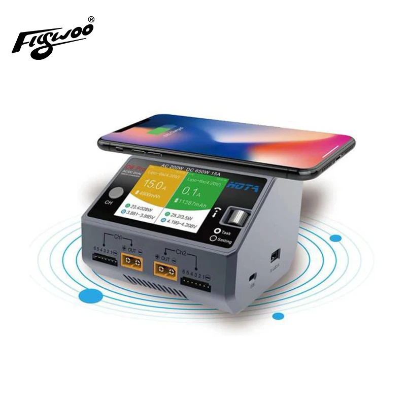 1Pc HOTA D6 Pro 325W 15A 1-6S Dual Channel AC/DC Smart Charger W/ Wireless Charging
1Pc HOTA D6 Pro 325W 15A 1-6S Dual Channel AC/DC Smart Charger W/ Wireless Charging