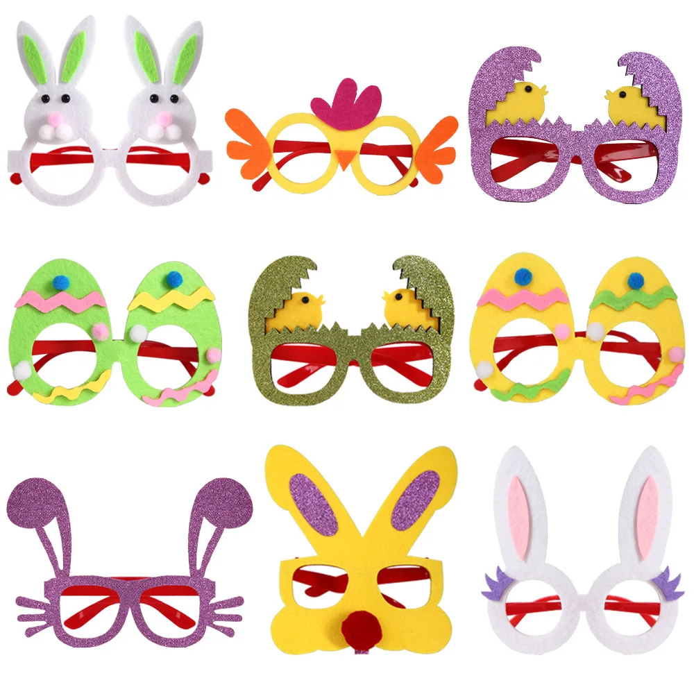 

Easter Glasses Cartoon Accessories Eggshell Rabbit Egg Goggle Frame Plastic Animal Christmas Party Decorative Articles Glasses