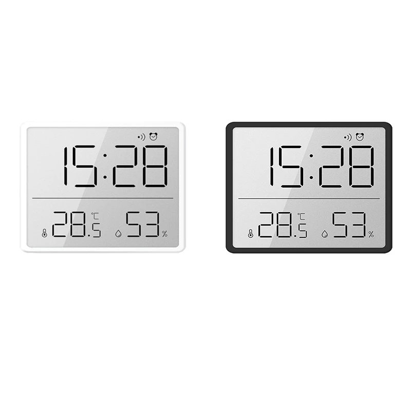 

Новый цифровой гигрометр термометр с часами монитор влажности Таймер Будильник для дома офиса детской комнаты