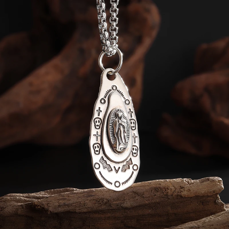 Vintage Gothic Virgin Mary Pendant Necklace Men Women Skull Cross Punk Amulet Jewelry Gift
Vintage Gothic Virgin Mary Pendant Necklace Men Women Skull Cross Punk Amulet Jewelry Gift