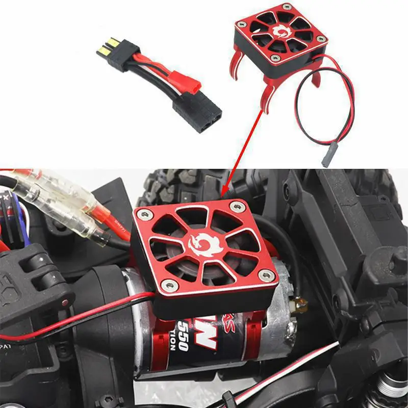 

Rc Model Accessories Electric Car Brushless Carbon Brush Motor Radiator Cover+cooling Fan For Trx-4 Scxi10 Rc4wd Rc Car 540 550