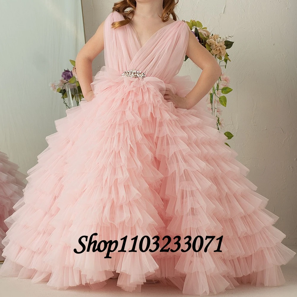 Tulle Flower Girl Dress Puffy V Neck Layers Sleeveless Child Kids Girl Princess Wedding Birthday Festival Party First Communion
Tulle Flower Girl Dress Puffy V Neck Layers Sleeveless Child Kids Girl Princess Wedding Birthday Festival Party First Communion