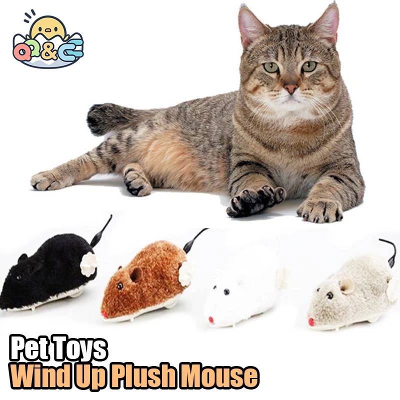 

1pc Wind Up Plush Mouse Toy For Indoor Cats Interactive Cat Teaser Toy Assorted Varieties Halloween Thanksgiving Christmas Gifts