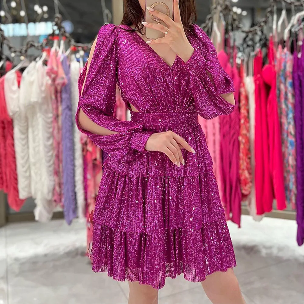 Crystal Shiny Dress For Women Formal Evening Banquet Cake Gown Hallow Out Sexy V Neck Party Prom Vestidos Ladies New Year Dress
Crystal Shiny Dress For Women Formal Evening Banquet Cake Gown Hallow Out Sexy V Neck Party Prom Vestidos Ladies New Year Dress