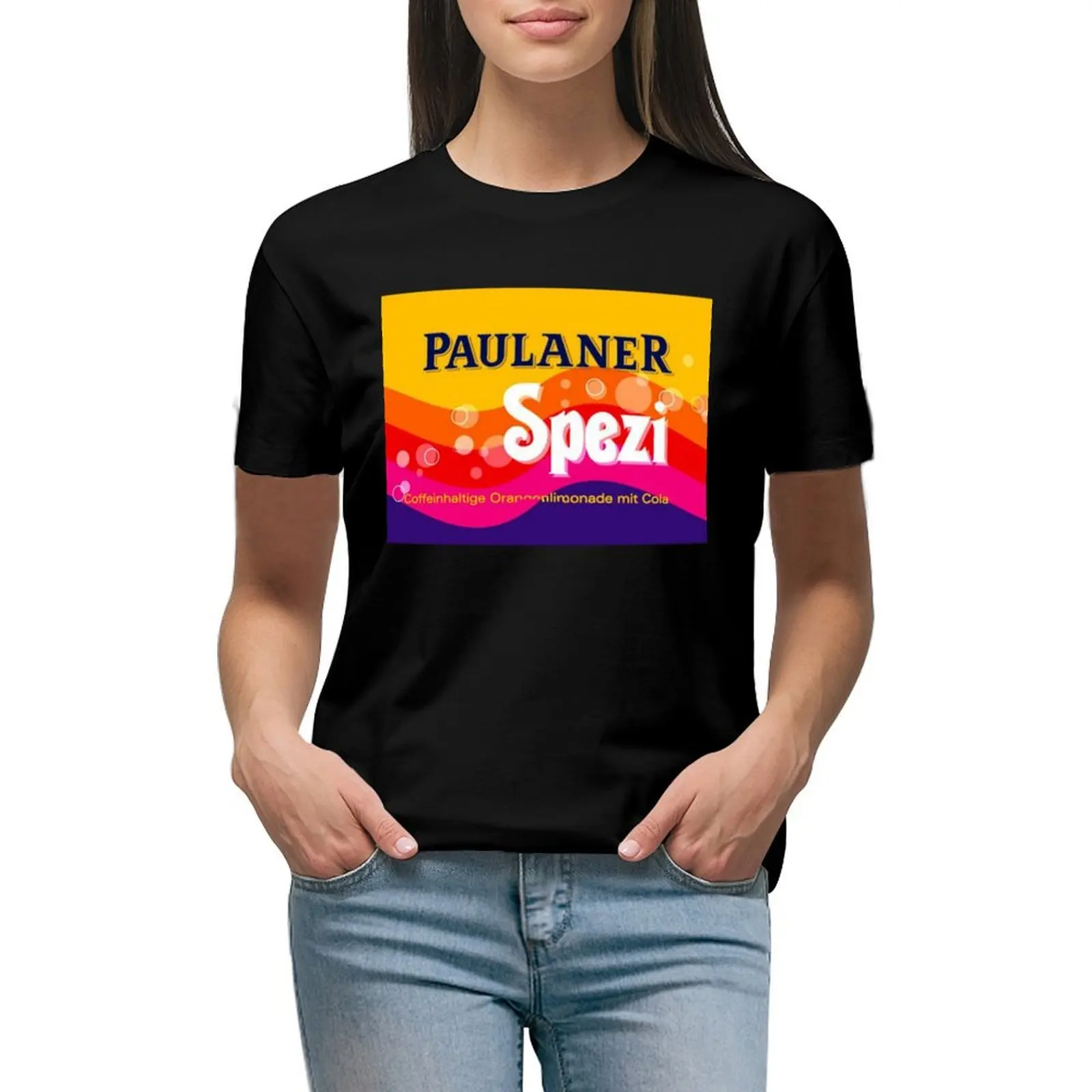 

Paulaner Spezi T-shirt hippie clothes Short sleeve tee summer top cropped t shirts for Women