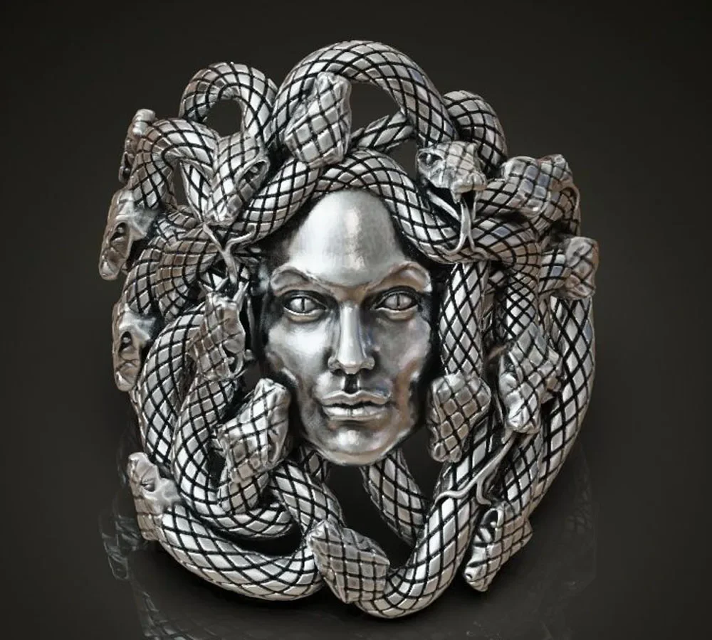 16g Medusa Gorgon Head Ring For Women Artistic Relief Gifts Real 925 Solid Sterling Silver Rings Many Sizes 5-10
16g Medusa Gorgon Head Ring For Women Artistic Relief Gifts Real 925 Solid Sterling Silver Rings Many Sizes 5-10