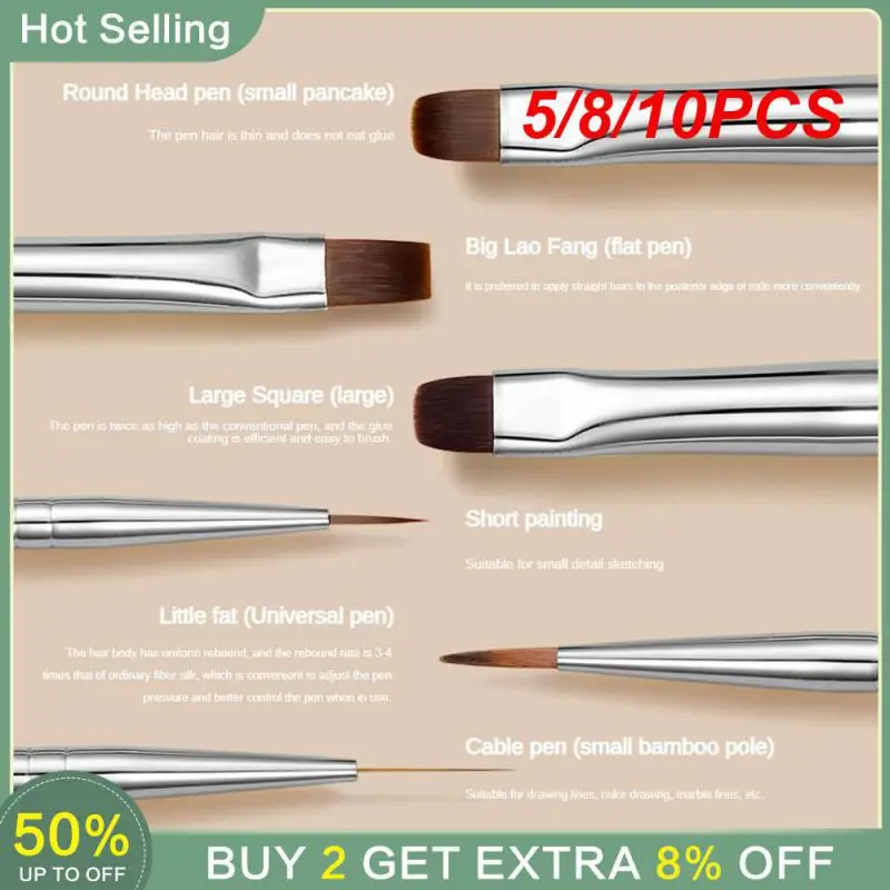 5/8/10PCS Japanese Manicure Brush Set Fine Craftsmanship Multiple Types Of Nail Polish Pens Pull Line Painting Manicure Tools
5/8/10PCS Japanese Manicure Brush Set Fine Craftsmanship Multiple Types Of Nail Polish Pens Pull Line Painting Manicure Tools