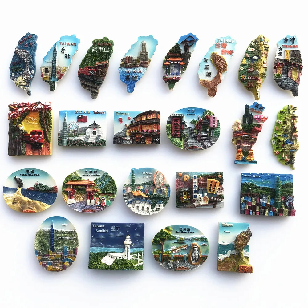 

Asia TaiWan Tourist Souvenir Fridge Magnets Decoration Articles Handicraft Magnetic Refrigerator Collection Gifts