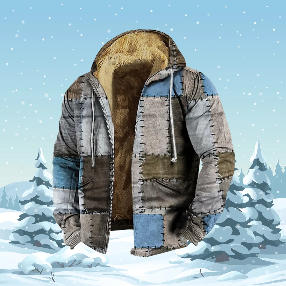 Men's Zipper Hoodies Winter Fleece Parka Coat Sewing Patchwork Graphic Jacket Sweatshirts Outerwear Daily Hooded Zip-up Overcoat
Men's Zipper Hoodies Winter Fleece Parka Coat Sewing Patchwork Graphic Jacket Sweatshirts Outerwear Daily Hooded Zip-up Overcoat