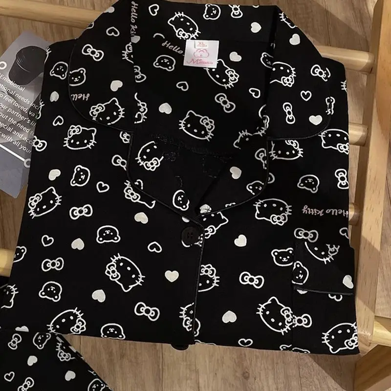 Sanrio Hello Kitty Pajamas Female The New Cotton Loungewear Long Sleeves Suit Women's Model Sweet Student Leisure Wear Outside
Sanrio Hello Kitty Pajamas Female The New Cotton Loungewear Long Sleeves Suit Women's Model Sweet Student Leisure Wear Outside