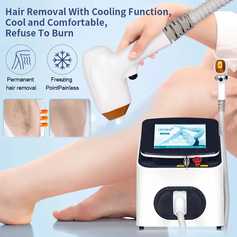 

755 808 1064nm Hair Removal Device Ice Platinum Female Device Beauty Salon High Power Handle Painless Permanent Hair Removal