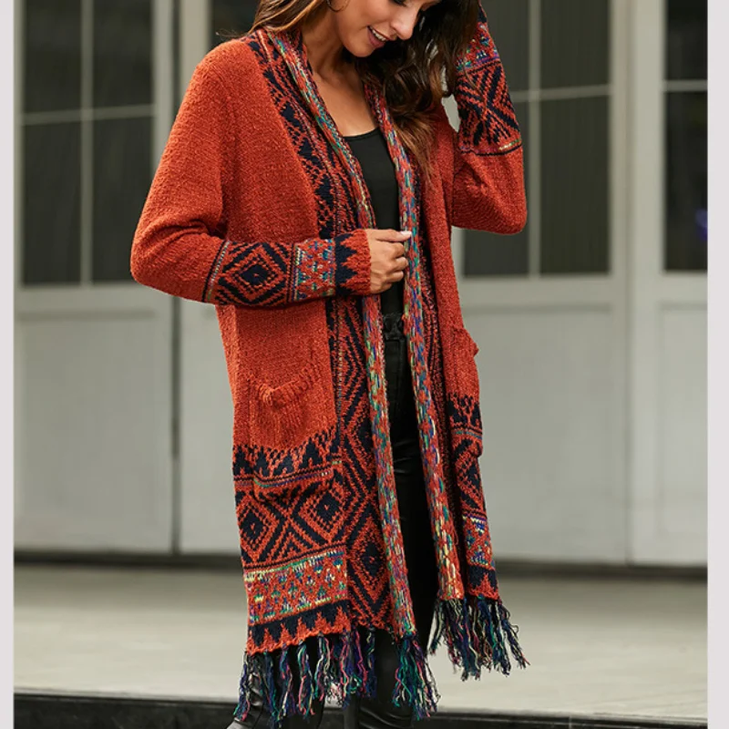 TEELYNN Long Sleeve Cardigan Long Sweater Women Jumper Vintage Bohemian Loose Knitted Autumn Winter Warm Coat Knitted Sweater
TEELYNN Long Sleeve Cardigan Long Sweater Women Jumper Vintage Bohemian Loose Knitted Autumn Winter Warm Coat Knitted Sweater