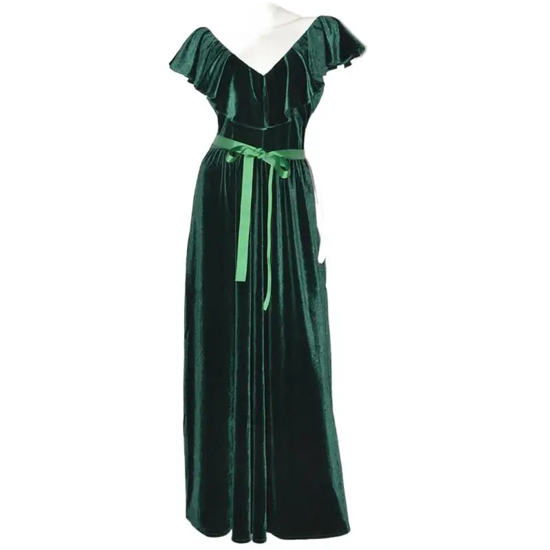 2024 Original Design Women Vintage Autumn Winter Sexy V-Neck Solid Butterfly Sleeve Elegant Slim Velvet Maxi Long Dress Soft
2024 Original Design Women Vintage Autumn Winter Sexy V-Neck Solid Butterfly Sleeve Elegant Slim Velvet Maxi Long Dress Soft