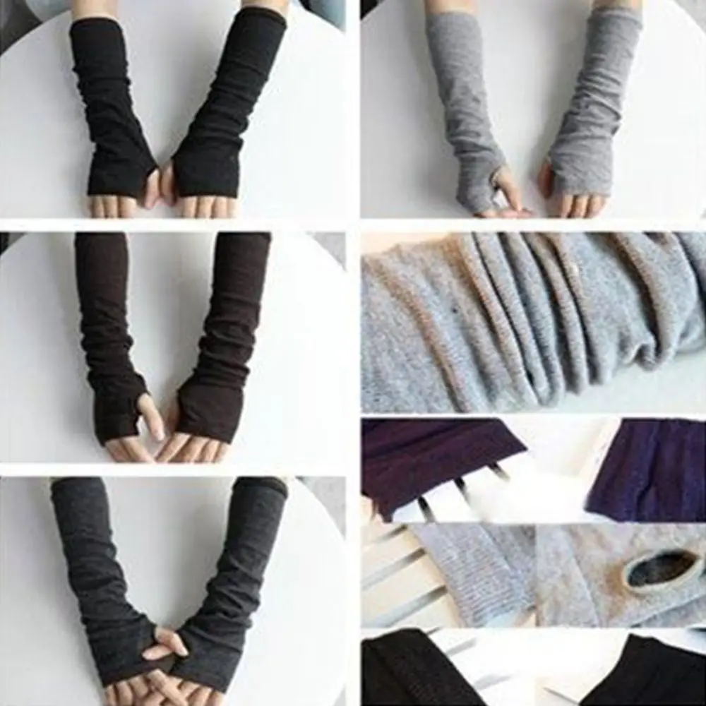 

Stretchy Women Hand Warm Winter Fashion Warmers Female Unisex Gloves Arm Long Fingerless