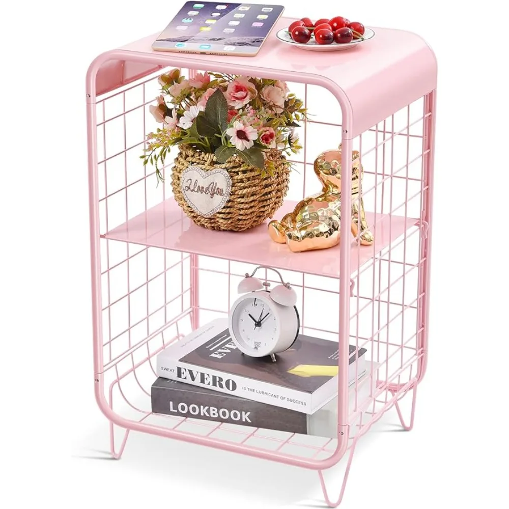Metal Side Table,Cute Pink Nightstand,3 Tier End Table with Storage,Vintage Bedside Table,Girls Bedroom Furniture
Metal Side Table,Cute Pink Nightstand,3 Tier End Table with Storage,Vintage Bedside Table,Girls Bedroom Furniture