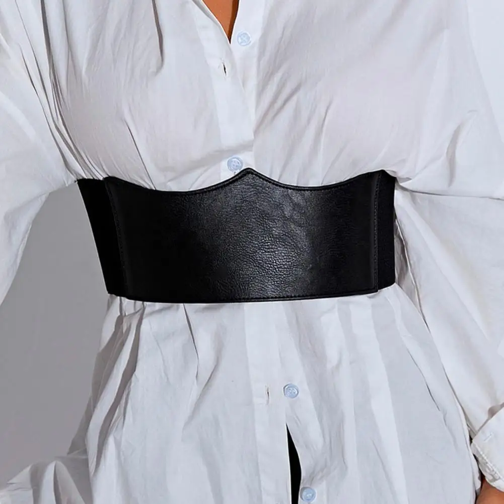 

Retro Design Girdle Belt Stylish Women's Wide Elastic Corset Belt Faux Leather Body Waistband for Dress Shirt Decoration Waist