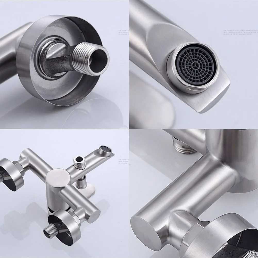 Corrosion-resistant Bathroom Faucet Wall-mounted Sink Stainless Steel Stand With Hand Shower Hot And Cold Water
Corrosion-resistant Bathroom Faucet Wall-mounted Sink Stainless Steel Stand With Hand Shower Hot And Cold Water