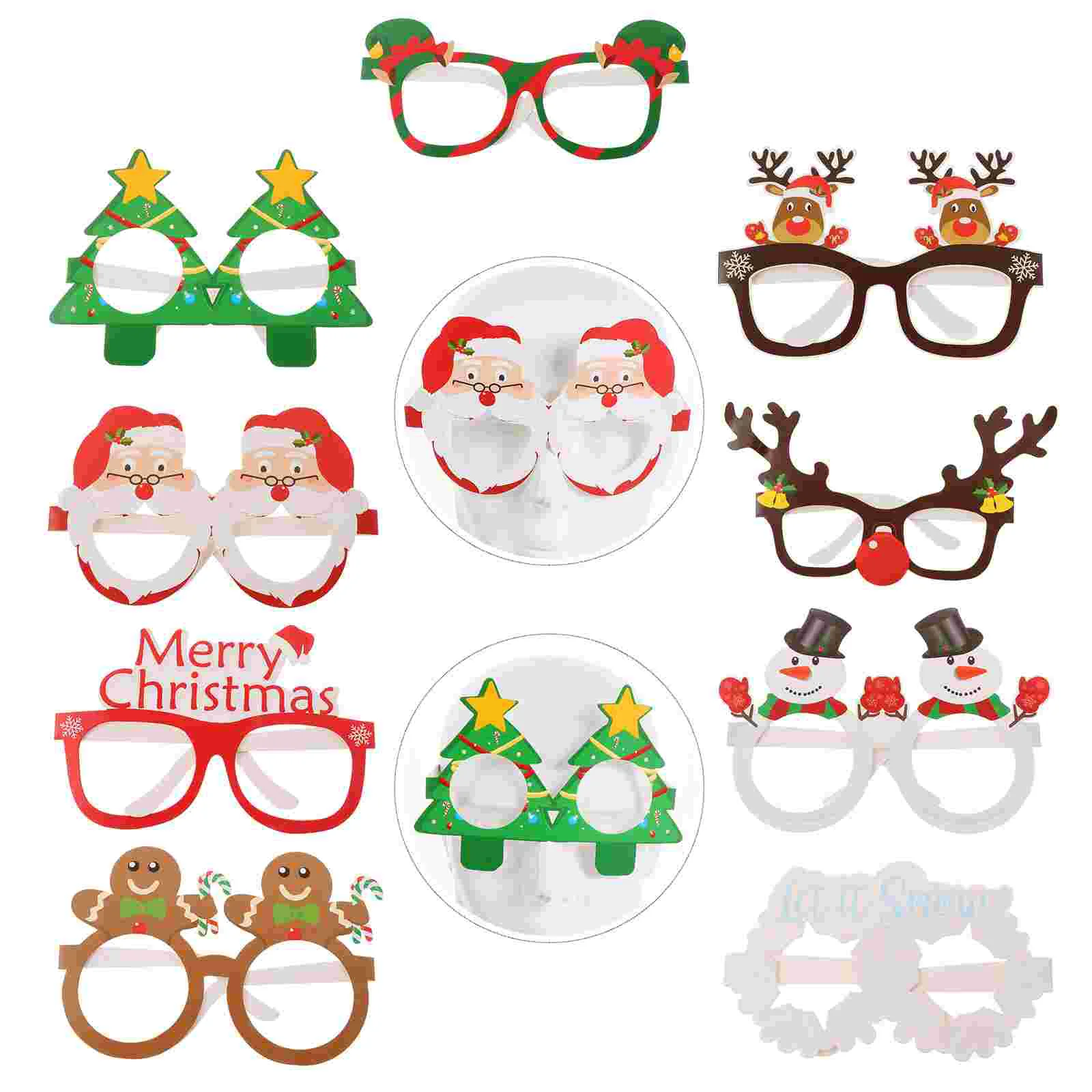 

Christmas party glass Glitter eyeglass: 9pcs Reindeer Antler Merry Christmas Glasses Frame Snowman Eyeglasses Photo Prop for